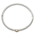 FJC Finejewelers Sterling Silver with 14kt Accent with Antiqued 6mm Onyx Bangle Bracelet 7.5 mm