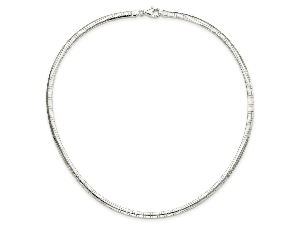 FJC Finejewelers 925 Sterling Silver Omega 4mm Cubetto Necklace 18 Inches