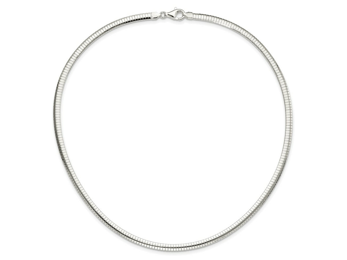 FJC Finejewelers 925 Sterling Silver Omega 4mm Cubetto Necklace 18 Inches