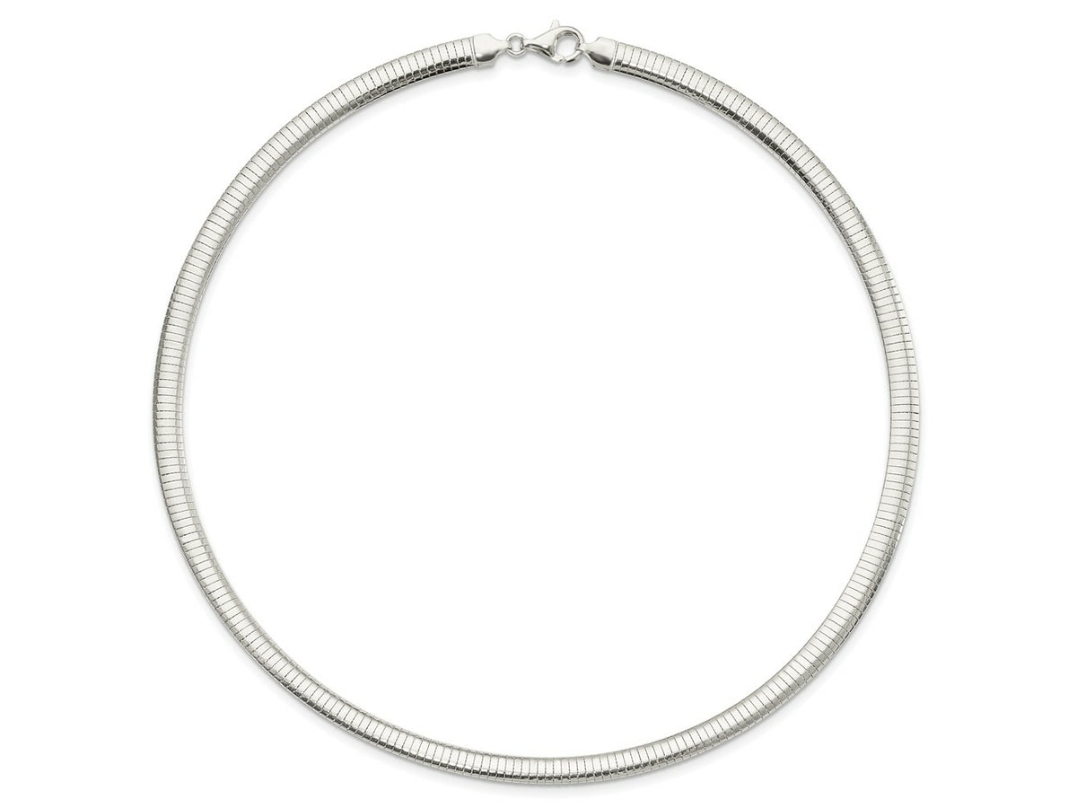 FJC Finejewelers 925 Sterling Silver Omega 6mm Cubetto Necklace 18 Inches