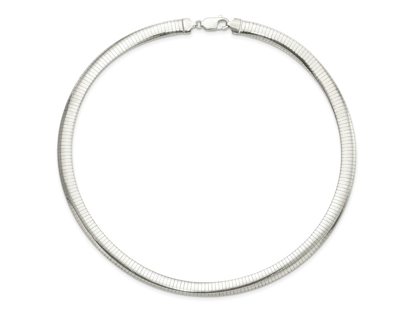 FJC Finejewelers 925 Sterling Silver Omega 8mm Cubetto Necklace 18 Inches