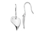FJC Finejewelers 925 Sterling Silver  Plated White Ice .01ct. Dia. Heart Dangle Earrings 31 x 13 mm