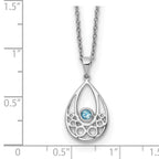 FJC Finejewelers 925 Sterling Silver Cable Blue Topaz Necklace 18 Inches x 10 mm