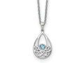 FJC Finejewelers 925 Sterling Silver Cable Blue Topaz Necklace 18 Inches x 10 mm