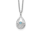FJC Finejewelers 925 Sterling Silver Cable Blue Topaz Necklace 18 Inches x 10 mm
