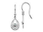 FJC Finejewelers 925 Sterling Silver Dangle  Plated White Ice with Blue Topaz Shepherd Hook Earrings 26 x 9 mm