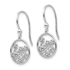 FJC Finejewelers 925 Sterling Silver  Plated White Ice .01ct Dia. Flowers Dangle Earrings 26 x 12 mm