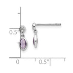 FJC Finejewelers 925 Sterling Silver Dangle  Plated White Ice Amethyst and Dia. Post Earrings 12 x 5 mm