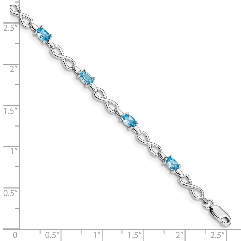 FJC Finejewelers 925 Sterling Silver Rhodium Plated Blue Topaz Bracelet 7.5 Inches