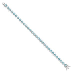 FJC Finejewelers 925 Sterling Silver Rhodium Plated Polished 5mm Blue Topaz Bracelet 7 Inches x 4.8 mm