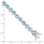 FJC Finejewelers 925 Sterling Silver Rhodium Plated Polished 5mm Blue Topaz Bracelet 7 Inches x 4.8 mm