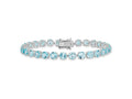 FJC Finejewelers 925 Sterling Silver Rhodium Plated Polished 5mm Blue Topaz Bracelet 7 Inches x 4.8 mm