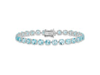 FJC Finejewelers 925 Sterling Silver Rhodium Plated Polished 5mm Blue Topaz Bracelet 7 Inches x 4.8 mm