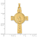 FJC Finejewelers 14 kt Yellow Gold Cross with Miraculous Medal Charm 37 x 21 mm