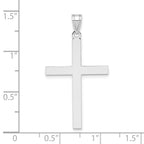 FJC Finejewelers 14 kt White Gold Engravable Cross Charm 36 mm x 19 mm