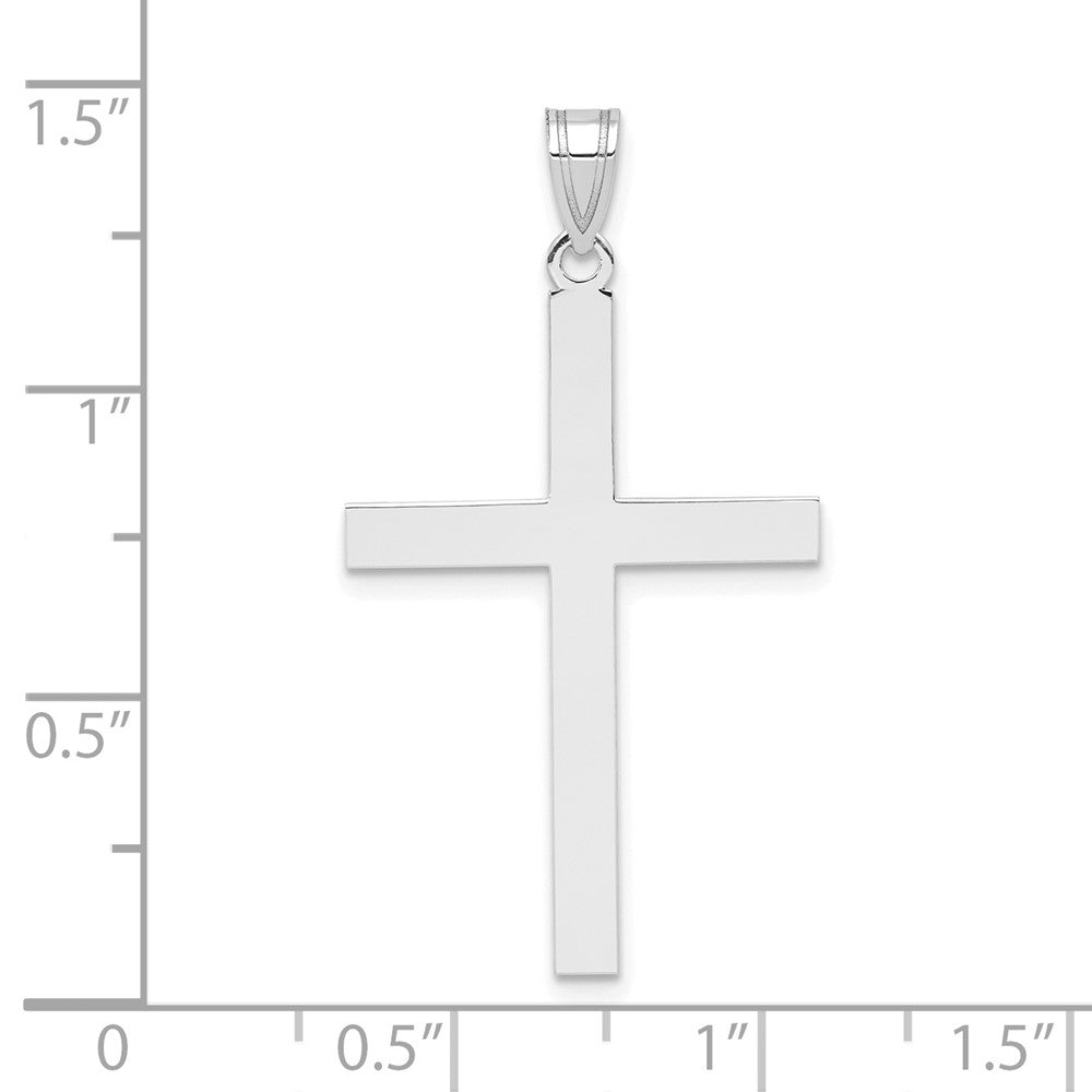 FJC Finejewelers 14 kt White Gold Engravable Cross Charm 36 mm x 19 mm