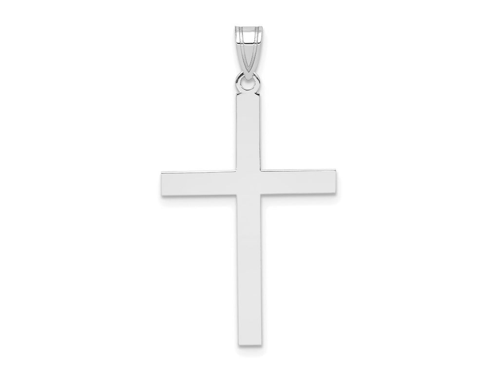 FJC Finejewelers 14 kt White Gold Engravable Cross Charm 36 mm x 19 mm