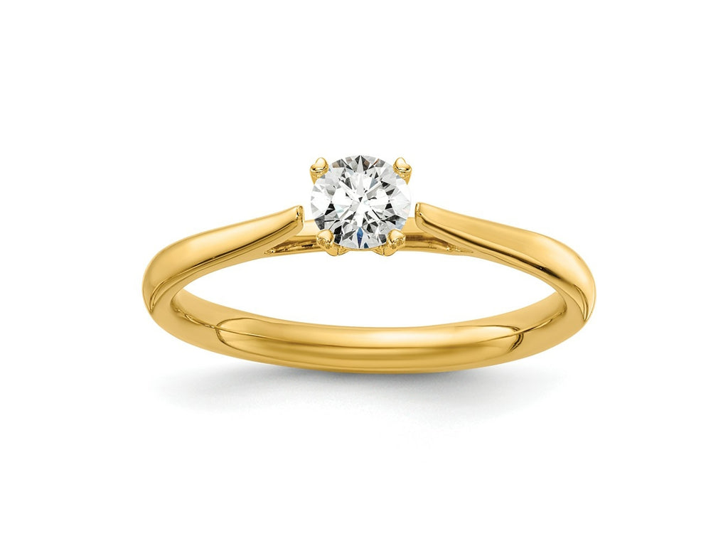 FJC Finejewelers 14 kt Yellow Gold 1/4 ct Round Lab Grown Diamond Solitaire Engagement Ring 2 mm