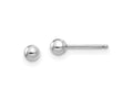 FJC Finejewelers 14 kt White Gold Madi K Polished Ball Post Earrings 3 mm x 3 mm