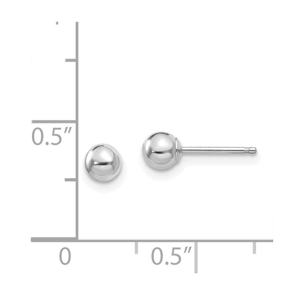 FJC Finejewelers 14 kt White Gold Madi K Polished Ball Post Earrings 4 mm x 4 mm