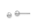 FJC Finejewelers 14 kt White Gold Madi K Polished Ball Post Earrings 4 mm x 4 mm
