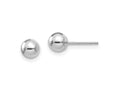 FJC Finejewelers 14 kt White Gold Madi K Polished Ball Post Earrings 5 mm x 5 mm