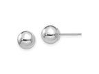 FJC Finejewelers 14 kt White Gold Madi K Polished Ball Post Earrings 7 mm x 7 mm