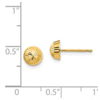FJC Finejewelers 14 kt Yellow Gold Madi K Polished and Bright Cut Swirl Button Post Earrings 5 x 5 mm
