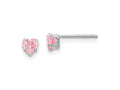 FJC Finejewelers 14 kt White Gold Stud Madi K Pink CZ Heart Earrings 4 mm x 4 mm