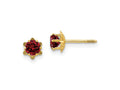 FJC Finejewelers 14 kt Yellow Gold Stud Madi K CZ Birthstone (Jan) Silicone Screwback Earrings 4 x 4 mm