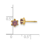 FJC Finejewelers 14 kt Yellow Gold Stud Madi K CZ Birthstone (Feb) Silicone Screwback Earrings 4 x 4 mm