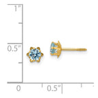 FJC Finejewelers 14 kt Yellow Gold Stud CZ Birthstone (March) Screwback(Silicone) Earrings 4 x 4 mm