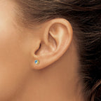 FJC Finejewelers 14 kt Yellow Gold Stud CZ Birthstone (March) Screwback(Silicone) Earrings 4 x 4 mm