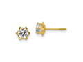 FJC Finejewelers 14 kt Yellow Gold Stud CZ Birthstone (Apr) Screwback Earrings 4 x 4 mm