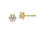 FJC Finejewelers 14 kt Yellow Gold Stud CZ Birthstone (Apr) Screwback Earrings 4 x 4 mm