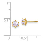 FJC Finejewelers 14 kt Yellow Gold Stud Madi K CZ Birthstone (Jun) Screwback Earrings 4 x 4 mm