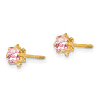 FJC Finejewelers 14 kt Yellow Gold Stud Madi K CZ Birthstone (Oct) Screwback Earrings 4 x 4 mm