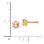 FJC Finejewelers 14 kt Yellow Gold Stud Madi K CZ Birthstone (Oct) Screwback Earrings 4 x 4 mm
