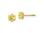 FJC Finejewelers 14 kt Yellow Gold Stud Madi K CZ Birthstone (Nov) Screwback Earrings 4 x 4 mm