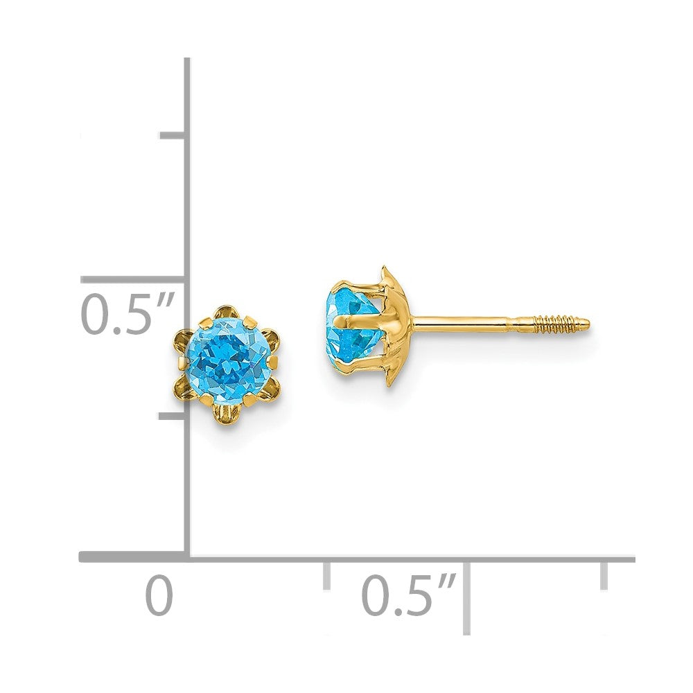 FJC Finejewelers 14 kt Yellow Gold Stud Madi K CZ Birthstone (Dec) Screwback Earrings 4 x 4 mm