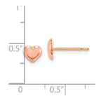 FJC Finejewelers 14 kt Rose Gold Button Madi K Heart Post Earrings 6 mm x 7 mm
