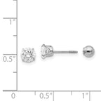 FJC Finejewelers 14 kt White Gold Stud Madi K CZ and Ball Reversible Earrings 5 mm