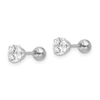 FJC Finejewelers 14 kt White Gold Stud Madi K CZ and Ball Reversible Earrings 5 mm
