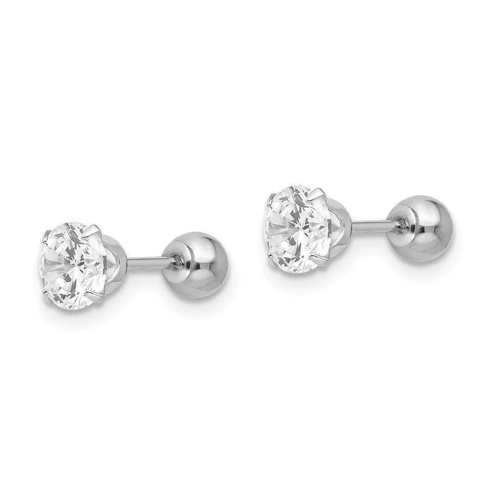 FJC Finejewelers 14 kt White Gold Stud Madi K CZ and Ball Reversible Earrings 5 mm