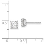 FJC Finejewelers 14 kt White Gold Stud Madi K Square CZ Post Earrings 5 mm x 5 mm