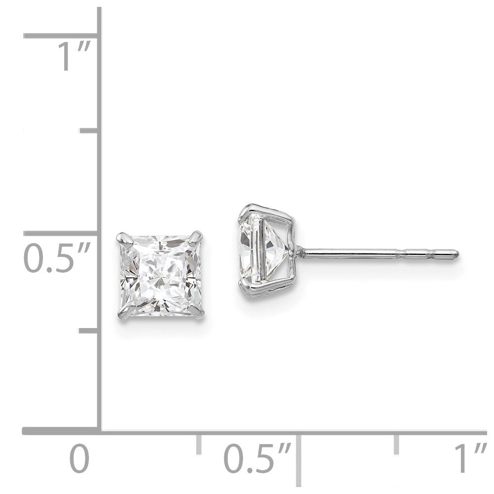 FJC Finejewelers 14 kt White Gold Stud Madi K Square CZ Post Earrings 5 mm x 5 mm