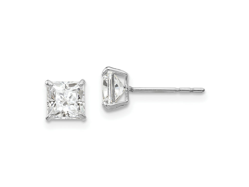 FJC Finejewelers 14 kt White Gold Stud Madi K Square CZ Post Earrings 5 mm x 5 mm