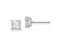 FJC Finejewelers 14 kt White Gold Stud Madi K Square CZ Post Earrings 5 mm x 5 mm