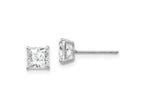 FJC Finejewelers 14 kt White Gold Stud Madi K Square CZ Post Earrings 5 mm x 5 mm