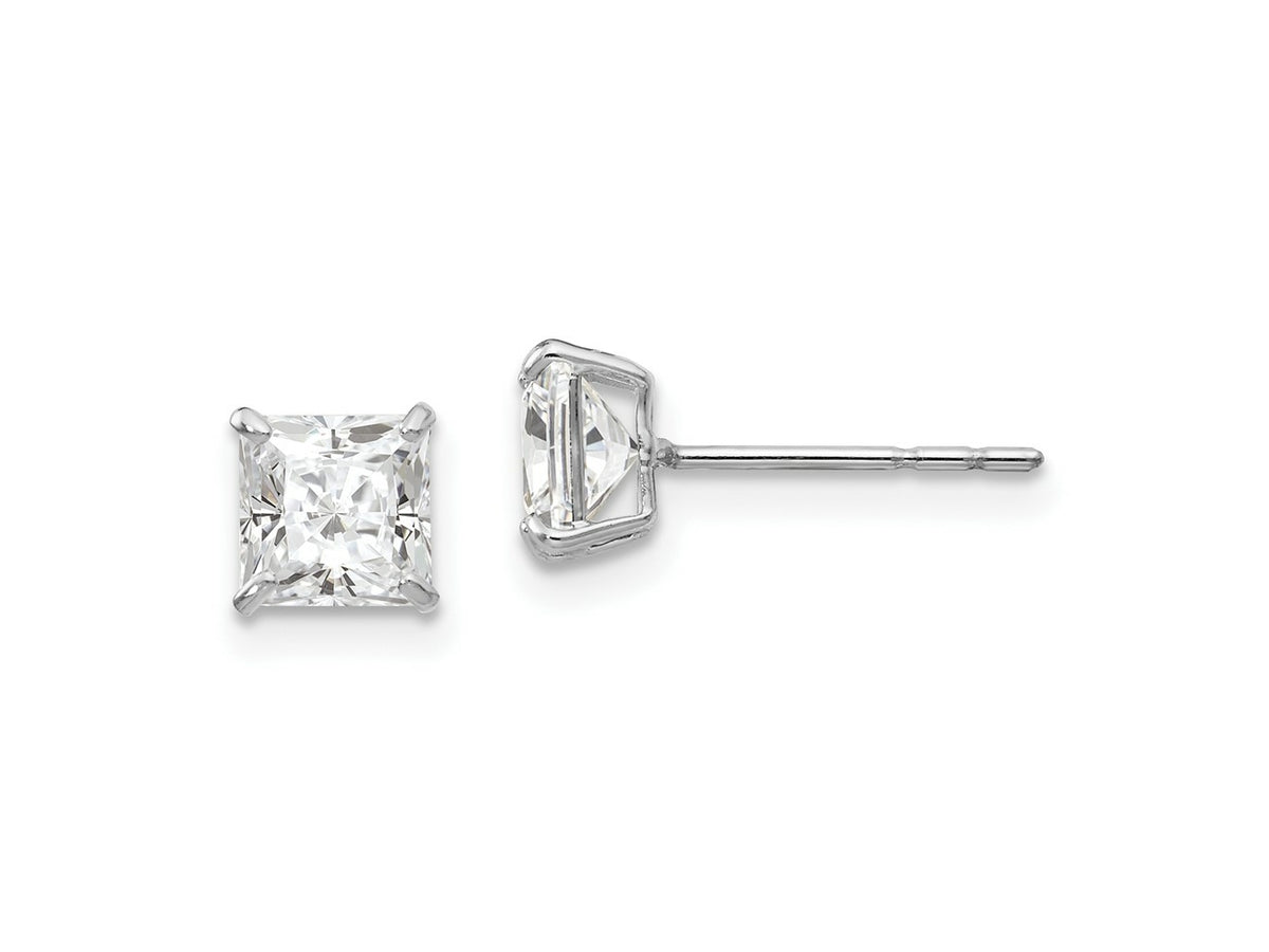 FJC Finejewelers 14 kt White Gold Stud Madi K Square CZ Post Earrings 5 mm x 5 mm